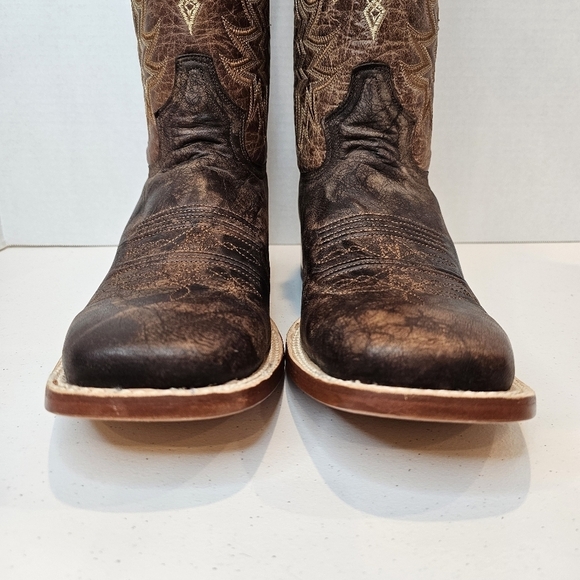 Tanner Mark Men's Leather Western Boots Size 10 Square Toe Embroidered - Picture 16 of 16